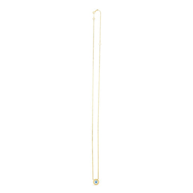 14k Yellow Gold MOP Evil Eye Necklace - 0