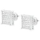 10K White Gold 2ct TDW Princess-Cut Composite Diamond Stud Earring (I-J ,I2-I3)-4