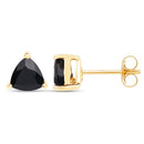 0.70 Carat Genuine Black Sapphire 14K Yellow Gold Earrings-2