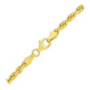 4.0mm 10k Yellow Gold Solid Diamond Cut Rope Bracelet-3
