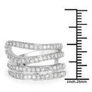 0.83 Carat Genuine White Diamond .925 Sterling Silver Ring-3