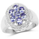 1.19 Carat Genuine Tanzanite .925 Sterling Silver Ring-1