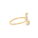 10K Yellow Gold 1/10 Cttw Diamond Crescent Moon Ring (I-J Color, I1-I2 Clarity) - Ring Size 6-2