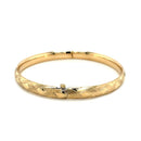 14k Yellow Gold Domed Bangle with a Weave Motif-3