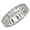 Emerald Cut Lab Grown Diamond Eternity Ring in 14k White Gold (5 cttw FG/VS2)-1