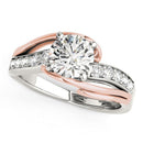 14k White And Rose Gold Bypass Shank Diamond Engagement Ring (1 1/8 cttw)-1