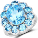 8.77 Carat Genuine Swiss Blue Topaz .925 Sterling Silver Ring-1
