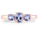 18K Rose Gold Plated 0.90 Carat Genuine Tanzanite .925 Sterling Silver Ring-3