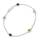 1.83 Carat Genuine Multi Stones .925 Sterling Silver Bracelet-1