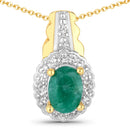 1.71 Carat Dyed Emerald and White Topaz .925 Sterling Silver Jewelry Set-2
