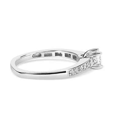 14K White Gold Diamond 1/2 Cttw Princess Cut Diamond Engagement Ring (G-H Color, VS2-SI1 Clarity) - Size 7 - 0