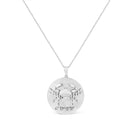 .925 Sterling Silver Diamond Accent Cancer Zodiac Design 18" Pendant Necklace Medallion (K-L Color, I1-I2 Clarity)-2