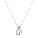 .925 Sterling Silver Pave-Set Diamond Accent Double Curve 18" Pendant Necklace (I-J Color, I1-I2 Clarity)-2