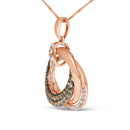 14K Rose Gold 3/4 Cttw Brown and White Diamond Interlocking Circle Hoop 18" Inch Pendant Necklace (G-H Color, SI2-I1 Clarity)-6