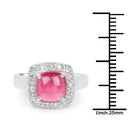 3.31 Carat Glass Filled Ruby and White Topaz .925 Sterling Silver Ring-3