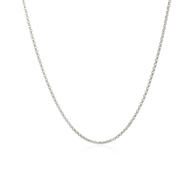 14k White Gold Diamond Cut Rolo Chain 1.1mm - 0