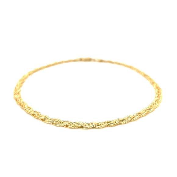 3.5mm 14k Yellow Gold Braided Bracelet