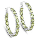 5.10 Carat Genuine Peridot .925 Sterling Silver Earrings-1