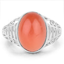 6.00 Carat Genuine Peach Moonstone .925 Sterling Silver Ring-3