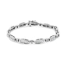14K White Gold 2.0 Cttw Princess and Round Diamond Bar and Link Bracelet (I-J Color, I1-I2 Clarity) - 7.25" Inches-1