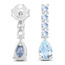 2.40 Carat Genuine Aquamarine .925 Sterling Silver Earrings-3