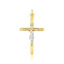 14k Two Tone Gold Cross Pendant-3