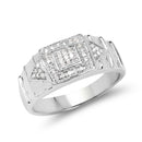 14K White Gold Plated 0.21 Carat Genuine White Diamond .925 Sterling Silver Ring-1