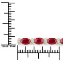 11.67 Carat Genuine Ruby and White Diamond 14K Yellow Gold Bracelet-3