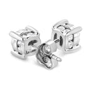 .925 Sterling Silver 1.0 Cttw Round Brilliant-Cut Diamond Miracle-Set Solitaire Stud Earrings (H-I Color, I2-I3 Clarity)-4