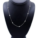 14K White Gold 1.00 Cttw Bezel Set Round Diamond Marquise Shaped Milgrain Station 18" Collar Necklace (G-H Color, SI1-SI2 Clarity)-8