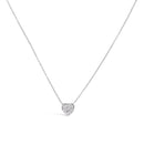14K White Gold 1/4 Cttw Diamond Composite Heart Pendant Necklace - 18" Inches-1