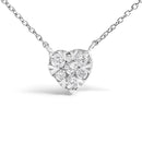 14K White Gold 1/4 Cttw Diamond Composite Heart Pendant Necklace - 18" Inches-2