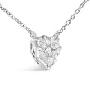 14K White Gold 1/4 Cttw Diamond Composite Heart Pendant Necklace - 18" Inches-3