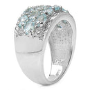 3.24 Carat Genuine Blue Topaz & White Topaz .925 Sterling Silver Ring-2