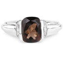 2.03 Carat Genuine Smoky Quartz & White Topaz .925 Sterling Silver Ring-3