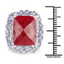 15.13 Carat Dyed Ruby & Tanzanite .925 Sterling Silver Ring-3