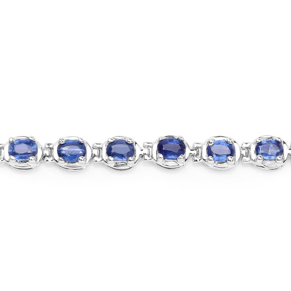 7.02 Carat Genuine Kyanite .925 Sterling Silver Bracelet