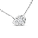 14K White Gold 1/4 Cttw Round Diamond Composite Teardrop Shape 18" Pendant Necklace - (G-H Color, SI2-I1 Clarity)-7