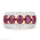 1.74 Carat Genuine Ruby and White Diamond .925 Sterling Silver Ring-3