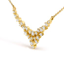 14K Yellow Gold 1/2 Cttw Diamond Scattered "V" Necklace (I-J Color, SI2-I1 Clarity) - 18" Inches-3