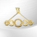 10K Yellow Gold over .925 Sterling Silver Diamond Accented Graduated Infinity Open Circle 6â€-9â€ Adjustable Bolo Bracelet-1