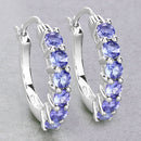 1.20 Carat Genuine Tanzanite .925 Sterling Silver Earrings-4