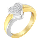 14K Two-Toned Gold Princess-Cut Diamond Heart Promise Ring (1/4 Cttw, H-I Color, I1-I2 Clarity) - Size 6-1