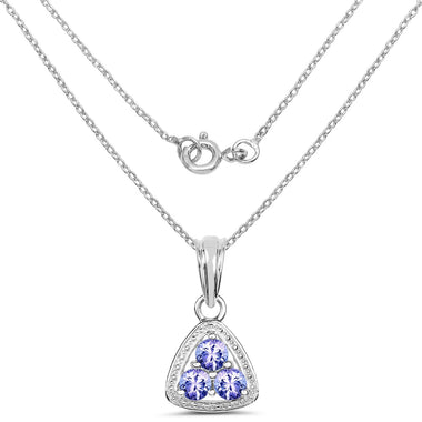 0.69 Carat Genuine Tanzanite .925 Sterling Silver Pendant - 0