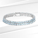 15.04 Carat Genuine Blue Topaz .925 Sterling Silver Bracelet-1
