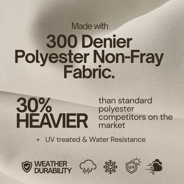 11 ft Cantilever Umbrella Replacement Canopy Supported Bar 8 Ribs Taupe - 0