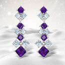 4.94 Carat Genuine Amethyst & Blue Topaz .925 Sterling Silver Earrings-1