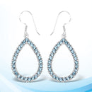 4.32 Carat Genuine London Blue Topaz .925 Sterling Silver Earrings-1