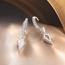 925 Sterling Silver White Gold Plated Earrings with CZ for Women-2