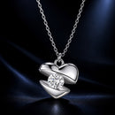 925 Sterling Silver White Gold Plated 40cm+5cm Length CZ Necklace for Women-1